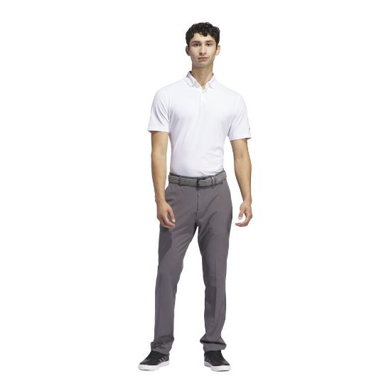 Model wearing  adidas Men's Ultimate 365 Tapered Grey Five Golf Pants Full View