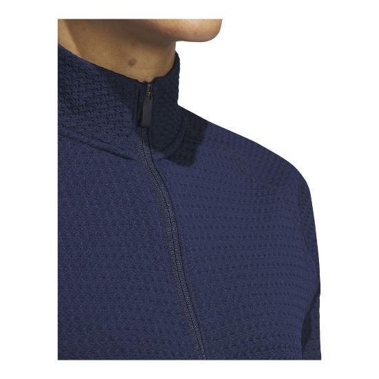 adidas Ladies Ultimate Jacquard Collegiate Navy Golf Jacket Front View