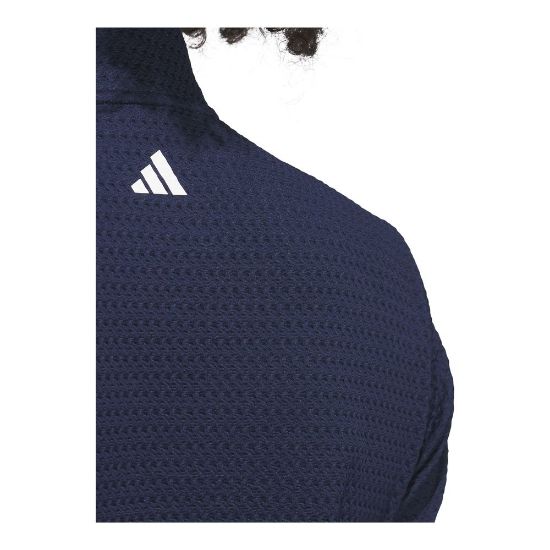 adidas Ladies Ultimate Jacquard Collegiate Navy Golf Jacket Back View