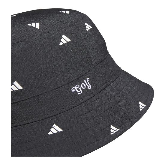 adidas Ladies Printed Black Golf Bucket Hat Front View
