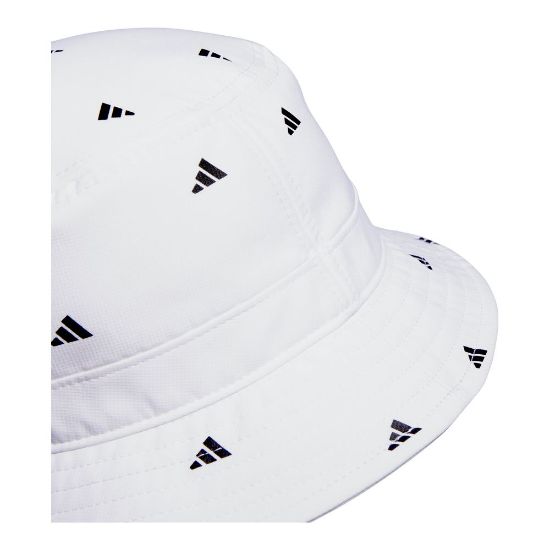 adidas Ladies Printed White Golf Bucket Hat Back View