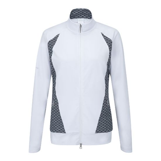 PING Ladies Harby Printed White Golf Mid Layer Front View