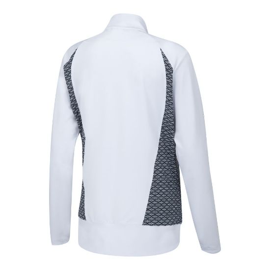 PING Ladies Harby Printed White Golf Mid Layer Back View