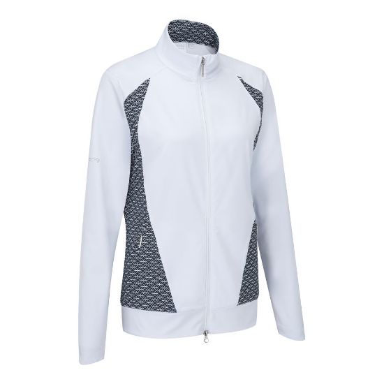 PING Ladies Harby Printed White Golf Mid Layer Side View