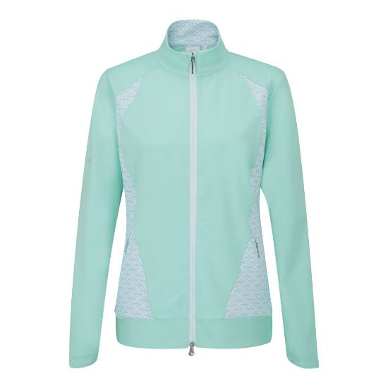 PING Ladies Harby Printed Blue Golf Mid Layer Front View