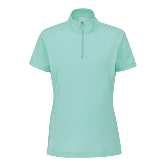 PING Ladies Romana Aruba Blue Golf Polo Shirt Front View