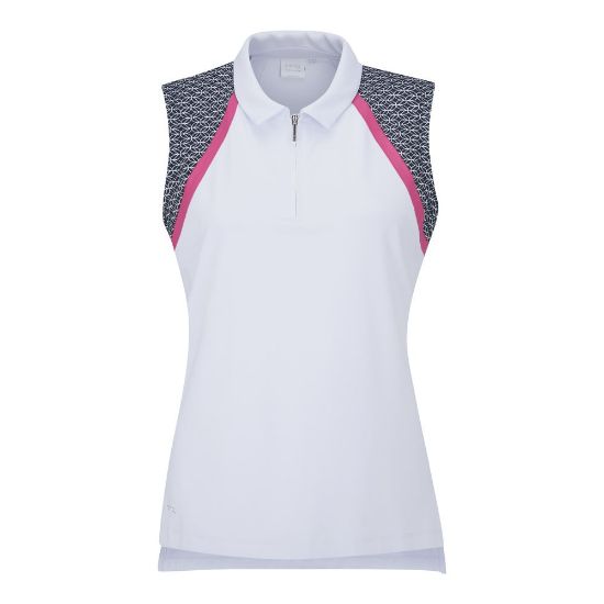 PING Ladies Ansie White Golf Polo Shirt Front View