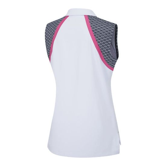 PING Ladies Ansie White Golf Polo Shirt Back View