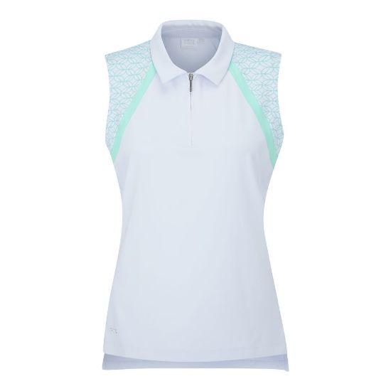 PING Ladies Ansie White Golf Polo Shirt Front View