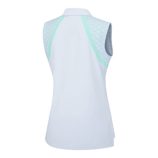 PING Ladies Ansie White Golf Polo Shirt Back View