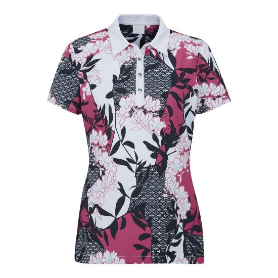 PING Ladies Rumour Pink Golf Polo Shirt Front View