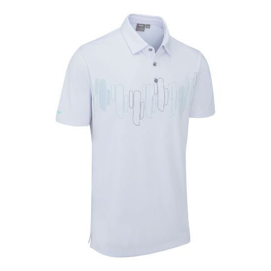 PING Men's Arizona Cactus Print White Golf Polo Shirt Side View