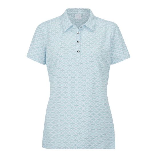 PING Ladies Rumour White Golf Polo Shirt Front View