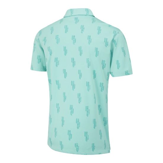 PING Men's Arizona Cactus Blue Golf Polo Shirt Back View