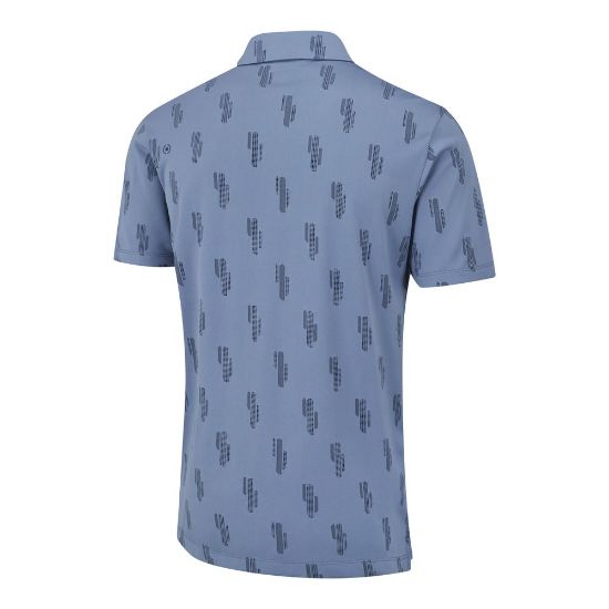 PING Men's Arizona Cactus Blue Golf Polo Shirt Back View