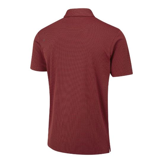 PING Men's Halcyon Jacquard Rich Red Multi Golf Polo Shirt Back View