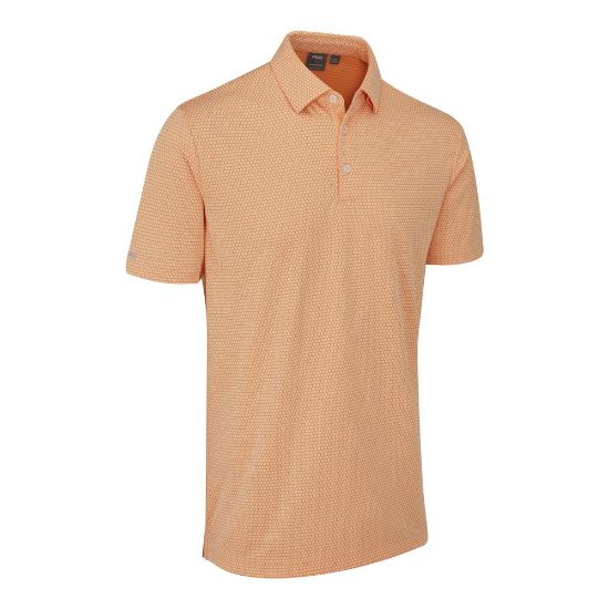 PING Men's Halcyon Jacquard Tangerine Multi Golf Polo Shirt Side View