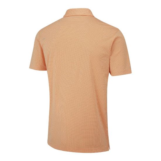 PING Men's Halcyon Jacquard Tangerine Golf Polo Shirt Back View