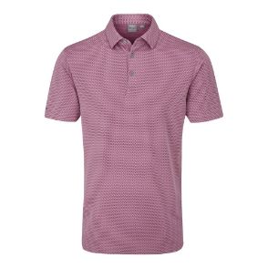 PING Men's Halcyon Jacquard Wild Rose Multi Golf Polo Shirt Front View