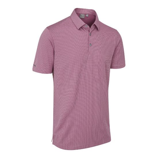 PING Men's Halcyon Jacquard Wild Rose Golf Polo Shirt Side View