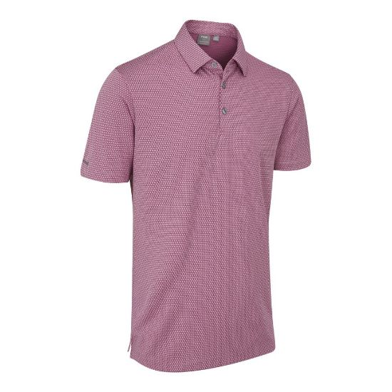 PING Men's Halcyon Jacquard Wild Rose Multi Golf Polo Shirt Side View