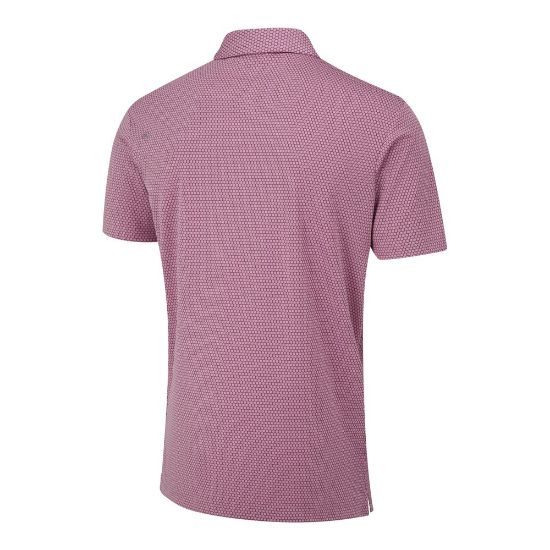 PING Men's Halcyon Jacquard Wild Rose Golf Polo Shirt Back View