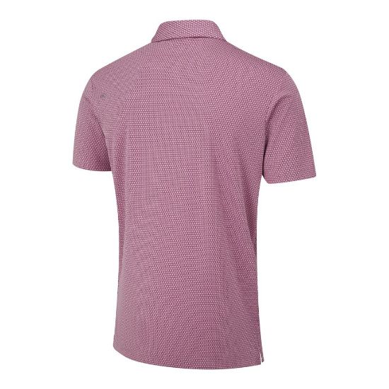 PING Men's Halcyon Jacquard Wild Rose Multi Golf Polo Shirt Back View