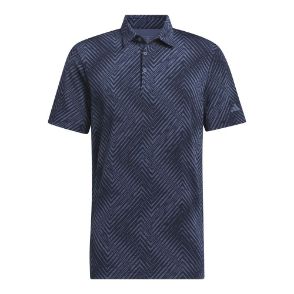adidas Men's Ultimate 365 Allover Print Navy Golf Polo Shirt Front View