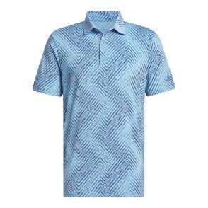 adidas Men's Ultimate 365 Allover Print Blue Burst Golf Polo Shirt Front View