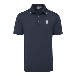 PING Mr Ping II Navy Golf Polo Shirt Front View