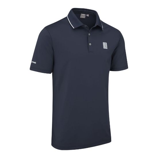 PING Mr Ping II Navy Golf Polo Shirt Side View