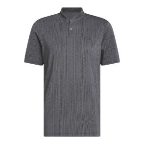 adidas Men's Ultimate 365 Stripe Print Grey 6 Golf Polo Shirt Front View