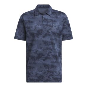 adidas Men's Go To Print Mesh Collegiate Navy Golf Polo Shirt Front View