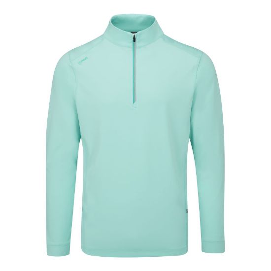 PING Men's Latham 1/4 Zip Blue Golf Midlayer Front View