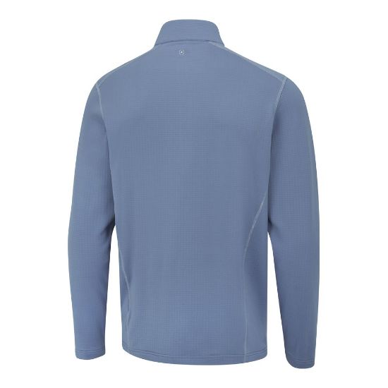 PING Men's Edwin 1/4 Zip Blue Golf Midlayer Back View