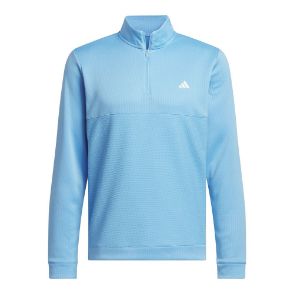 adidas Men's Textured Semi Burst Blue Golf Mid Layer Front View