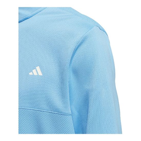 adidas Men's Textured Semi Burst Blue Golf Mid Layer Side View