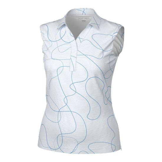  Galvin Green Ladies Margie V8+ Blue Golf Polo Shirt Front View