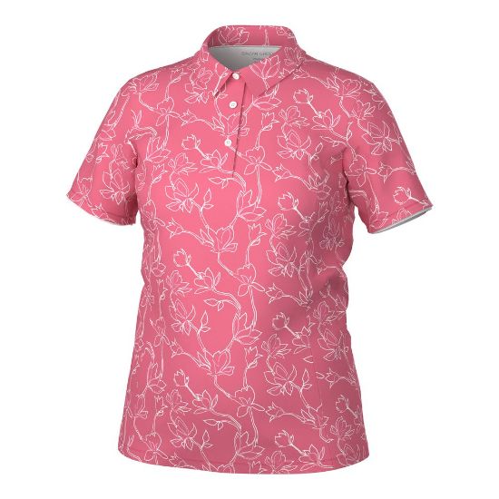 Galvin Green Ladies Mallory V8+ Rose Golf Polo Shirt Front View