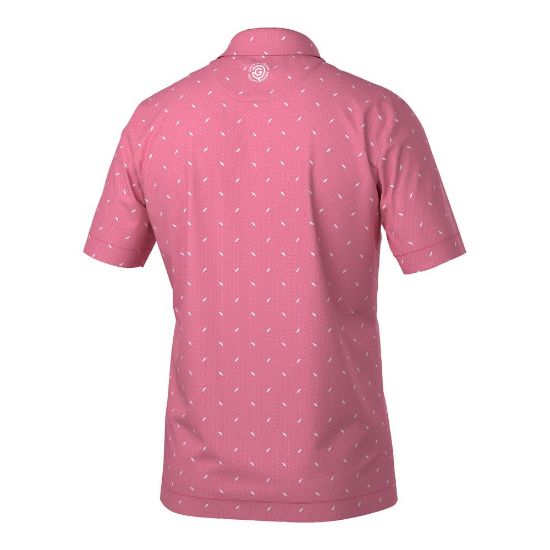 Galvin Green Men's Miklos V8+ Camellia Rose Golf Polo Shirt Back View