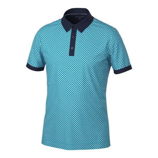 Galvin Green Men's Mate V8+ Blue Golf Polo Shirt Front View