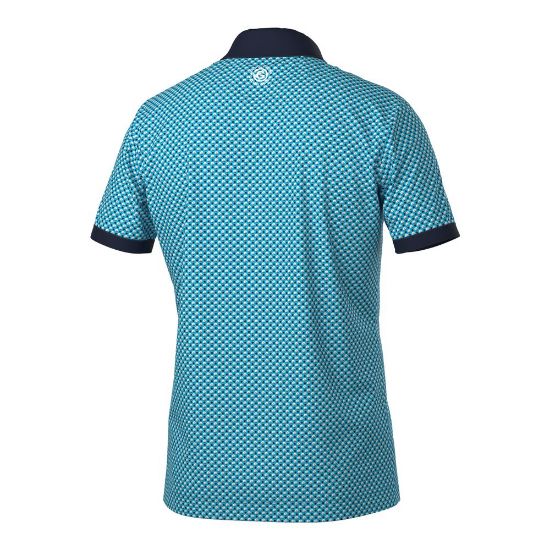 Galvin Green Men's Mate V8+ Aqua Golf Polo Shirt Back View