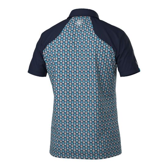 Galvin Green Men's Mio V8+ Aqua Golf Polo Shirt Back View