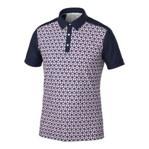 Galvin Green Men's Mio V8+ Camellia Rose Golf Polo Shirt Front View
