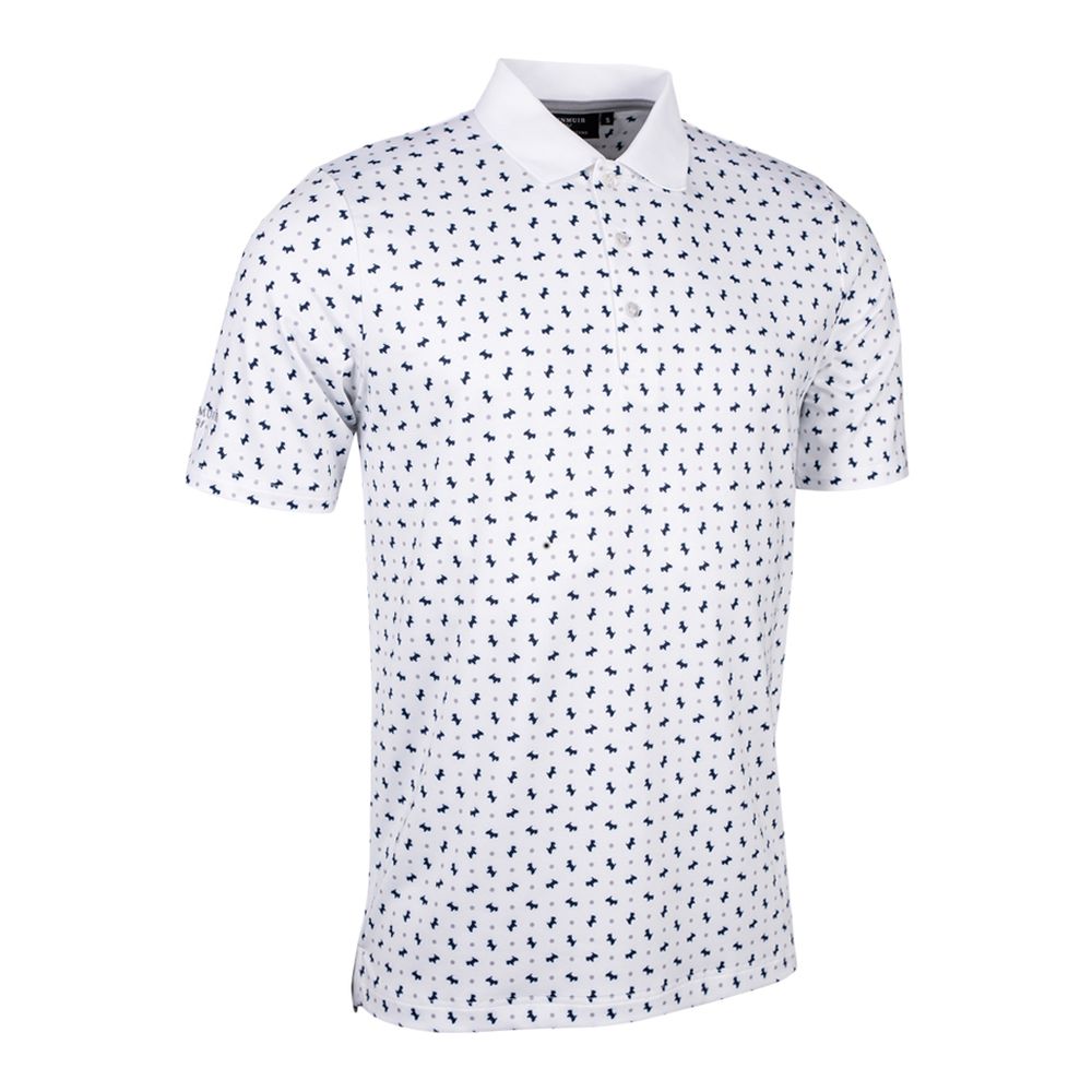 Glenmuir Men s Angus Scottie Dog Print Golf Polo Shirt Foremost Golf