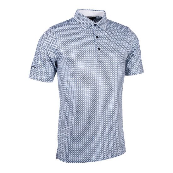 Glenmuir Men's Irvine White Golf Polo Shirt Front View