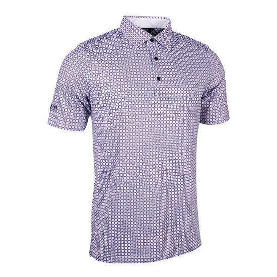 Glenmuir Men's Irvine Pink Golf Polo Shirt Front View