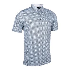 Glenmuir Men's Irvine White/Black Golf Polo Shirt Front View