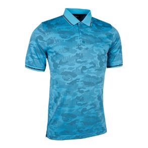 Glenmuir Men's Brody Aqua Golf Polo Shirt Front View