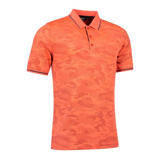 Glenmuir Men's Brody Apricot Golf Polo Shirt Front View
